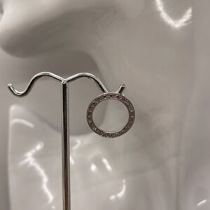 Delicate Sterling Silver Infinity Circle of Rhinestones Pendant